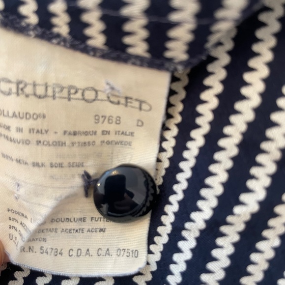 Miss V Valentino Silk Blouse Size 10 Black White Buttons - Picture 3 of 4